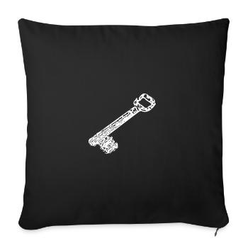Vintage Ancient Rusty Rustic House Keys - Throw Pillow Cover 17.5” x 17.5” - black - Front