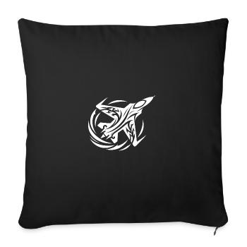 Model Airplane Remote-controlled Fighter Plane - Throw Pillow Cover 17.5” x 17.5” - black - Front