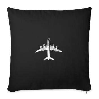 Jet Airplane For Hobby Rc Pilots Large Rc Model - Throw Pillow Cover 17.5” x 17.5” - black - Front