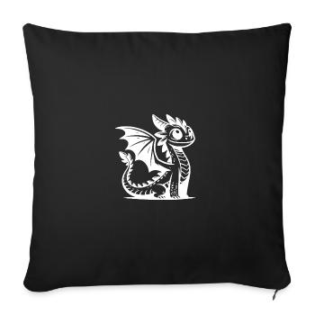 Imaginative Dragon With Magical Charisma - Throw Pillow Cover 17.5” x 17.5” - black - Front