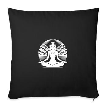 Harmony And Serenity In A Meditative State - Throw Pillow Cover 17.5” x 17.5” - black - Front