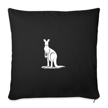 Kangaroo As A Synonym For Australia - Throw Pillow Cover 17.5” x 17.5” - black - Front