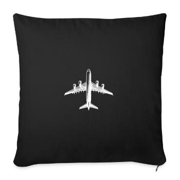 Airplane For Hobby Rc Pilots Large Rc Model - Throw Pillow Cover 17.5” x 17.5” - black - Front