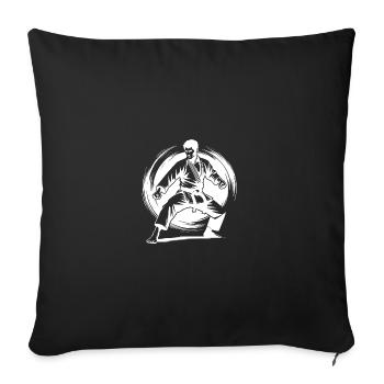 Strong Karate Attitude With Martial Arts - Throw Pillow Cover 17.5” x 17.5” - black - Front