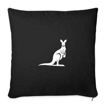 Silhouette Of A Graceful Kangaroo - Throw Pillow Cover 17.5” x 17.5” - black - Front