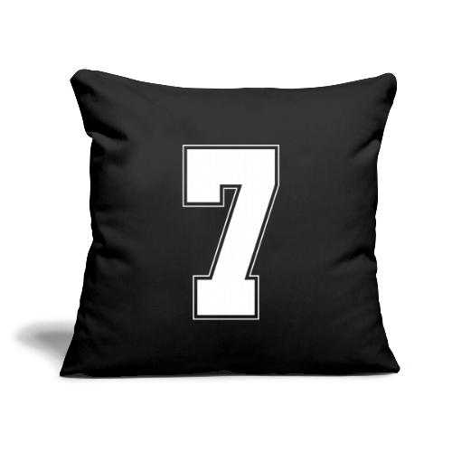 White Number 7 – Varsity Font - Throw Pillow Cover 17.5” x 17.5”
