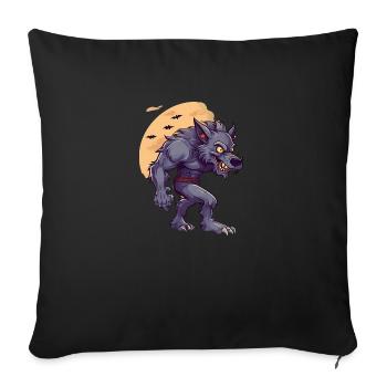 Halloween Werewolf - Throw Pillow Cover 17.5” x 17.5” - black - Front