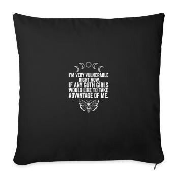 Grunge Aesthetic I'm Very Vulnerable Right Now - Throw Pillow Cover 17.5” x 17.5” - black - Front