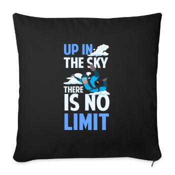 Parachute Parasailing - Throw Pillow Cover 17.5” x 17.5” - black - Front