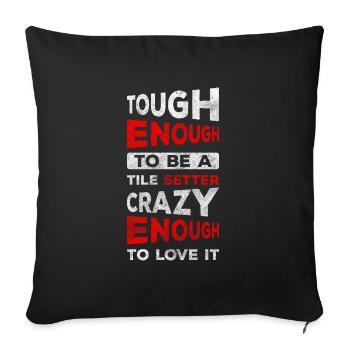 Craftsmen House Building Specialty Construction - Throw Pillow Cover 17.5” x 17.5” - black - Front