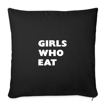 Girls Who Eat Tank - Throw Pillow Cover 17.5” x 17.5” - black - Front