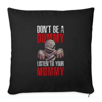 Mummies Horror Undead Egypt - Throw Pillow Cover 17.5” x 17.5” - black - Front