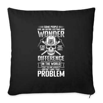 Mining Underground Hoe Quarry - Throw Pillow Cover 17.5” x 17.5” - black - Front