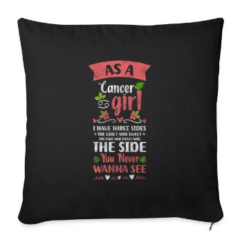 Cancer July - Throw Pillow Cover 17.5” x 17.5” - black - Front