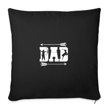 Vintage Bow Hunting Bow Hunter Dad - Throw Pillow Cover 17.5” x 17.5” - black - Front