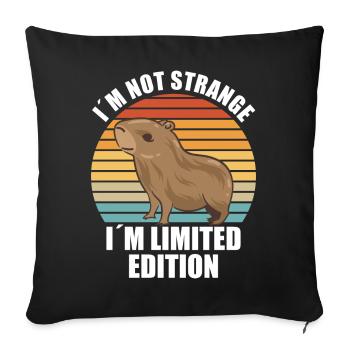 Capybara zoo animal design - Throw Pillow Cover 17.5” x 17.5” - black - Front