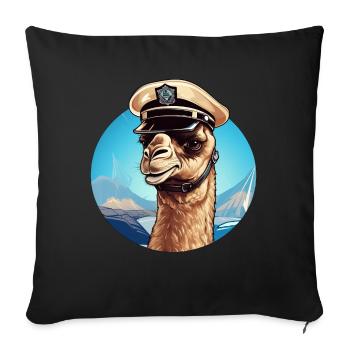 Camel policeman - Throw Pillow Cover 17.5” x 17.5” - black - Front