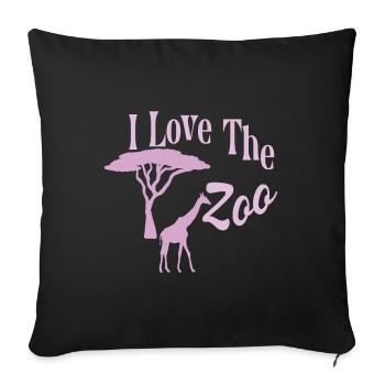 I love the zoo shirts - Throw Pillow Cover 17.5” x 17.5” - black - Front