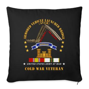 Armoured Vehicle Launcher Bridge AVLB Launching w - Throw Pillow Cover 17.5” x 17.5” - black - Front