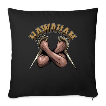 Hawaiian - Throw Pillow Cover 17.5” x 17.5” - black - Front