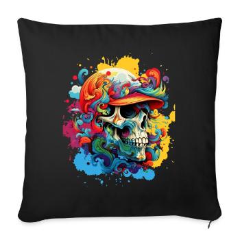 Colorful Mind - Throw Pillow Cover 17.5” x 17.5” - black - Front