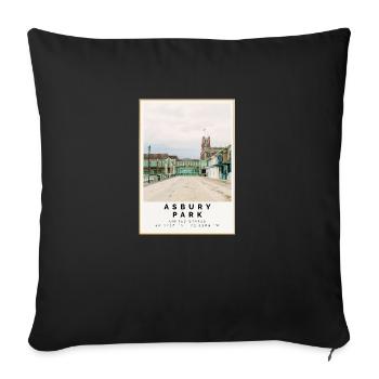Asbury Park - Throw Pillow Cover 17.5” x 17.5” - black - Front