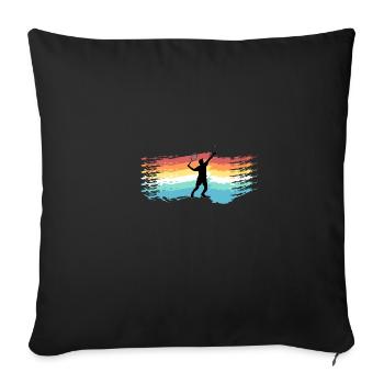 Badminton - Throw Pillow Cover 17.5” x 17.5” - black - Front