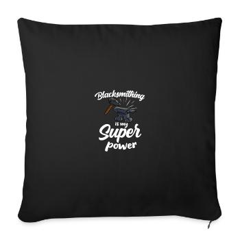 Blacksmithing Blacksmith Goldsmith Hammer Craft - Throw Pillow Cover 17.5” x 17.5” - black - Front