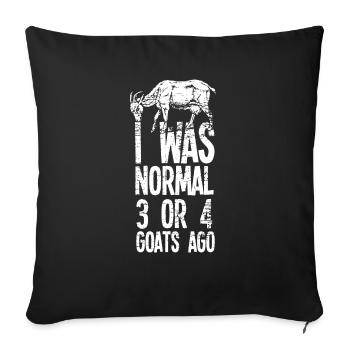 Normal 3 Or 4 Goats - Throw Pillow Cover 17.5” x 17.5” - black - Front
