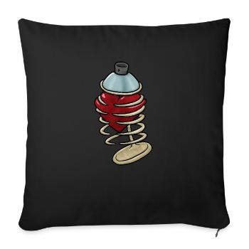 Spray Can Heart - Throw Pillow Cover 17.5” x 17.5” - black - Front