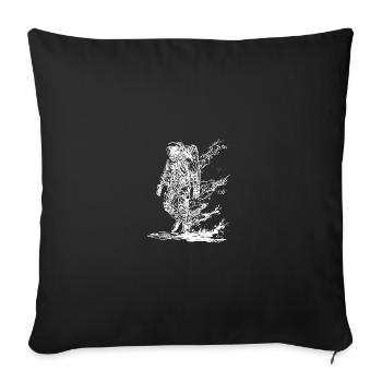 Astronaut In Solar Storm Moondust Nebula - Throw Pillow Cover 17.5” x 17.5” - black - Front