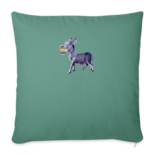Funny Keep Smiling Donkey - Throw Pillow Cover 17.5” x 17.5”