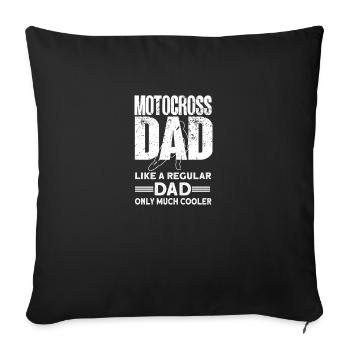 Motocross Grandpa Motocross Driver Motocross - Throw Pillow Cover 17.5” x 17.5” - black - Front