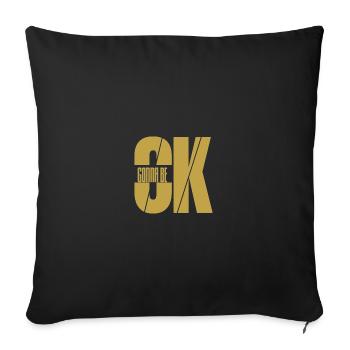 Gonna Be OK – Motivational Minimalist Typo Des - Throw Pillow Cover 17.5” x 17.5” - black - Front