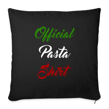 Official Pasta Shirt Italy Fan Italian Spaghetti - Throw Pillow Cover 17.5” x 17.5” - black - Front