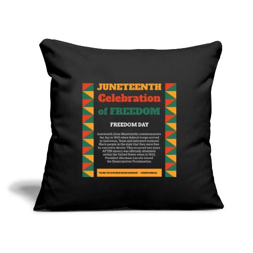 Juneteenth Freedom Day - Throw Pillow Cover 17.5” x 17.5”