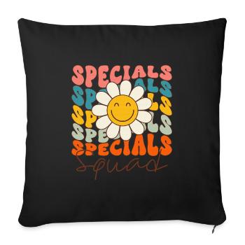 Specials Squad Art Music PE Tech Teacher Team - Throw Pillow Cover 17.5” x 17.5” - black - Front