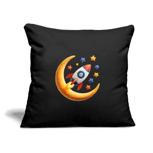 Rocket Among the Stars - Throw Pillow Cover 17.5” x 17.5”