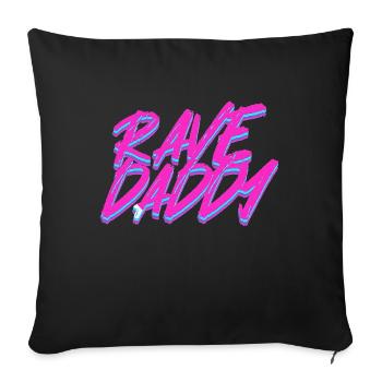 Techno Rave Men EDM Rave Daddy - Throw Pillow Cover 17.5” x 17.5” - black - Front