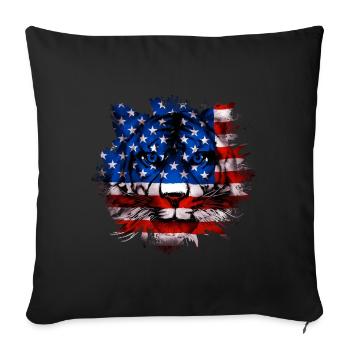 America - Throw Pillow Cover 17.5” x 17.5” - black - Front