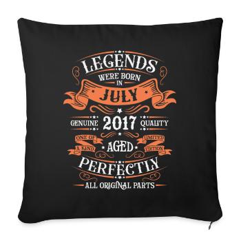 July 2017 anniversary 2017 legends July - Throw Pillow Cover 17.5” x 17.5” - black - Front