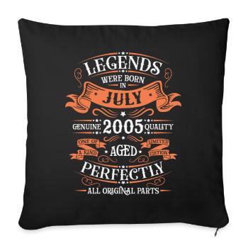 July 2005 anniversary 2005 legends July - Throw Pillow Cover 17.5” x 17.5” - black - Front