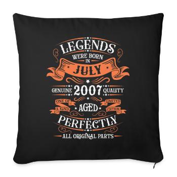 July 2007 anniversary 2007 legends July - Throw Pillow Cover 17.5” x 17.5” - black - Front
