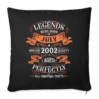 July 2002 anniversary 2002 legends July - Throw Pillow Cover 17.5” x 17.5” - black - Front