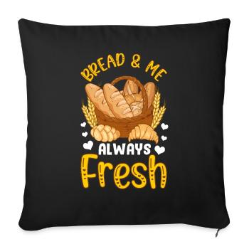 Bread Baking Bread Maker - Throw Pillow Cover 17.5” x 17.5” - black - Front
