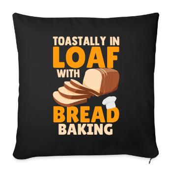 Bread Baking Bread Maker - Throw Pillow Cover 17.5” x 17.5” - black - Front