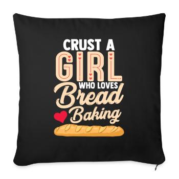 Bread Baking Bread Maker - Throw Pillow Cover 17.5” x 17.5” - black - Front