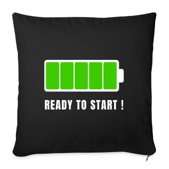 READY TO START - Throw Pillow Cover 17.5” x 17.5” - black - Front