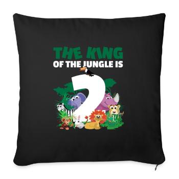 The king of the jungle is 2 - Throw Pillow Cover 17.5” x 17.5” - black - Front