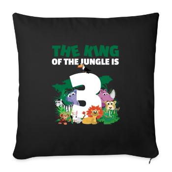 The king of the jungle is 3 - Throw Pillow Cover 17.5” x 17.5” - black - Front